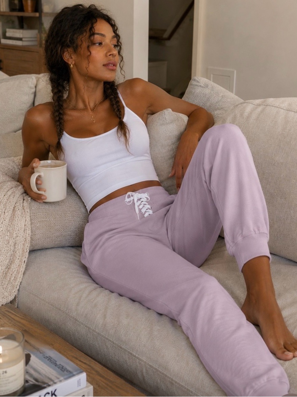 Woman Lace-Up Jogger Pants